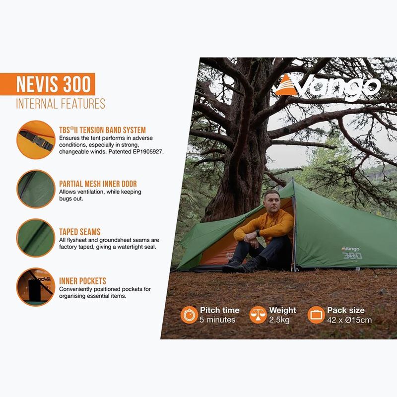 Палатка за трекинг 3-местна Vango Nevis 300 pamir green 13
