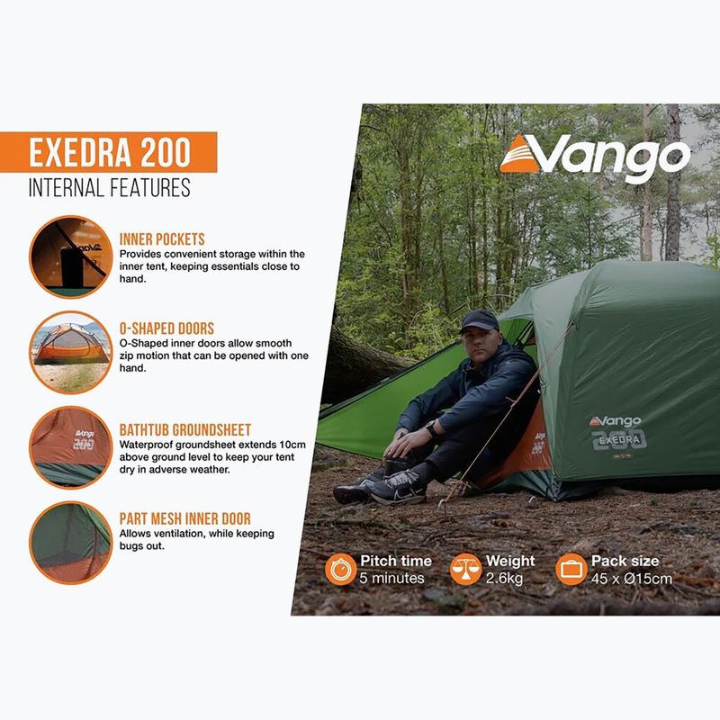 Палатка за трекинг 2-местна Vango Exedra 200 forest green 12