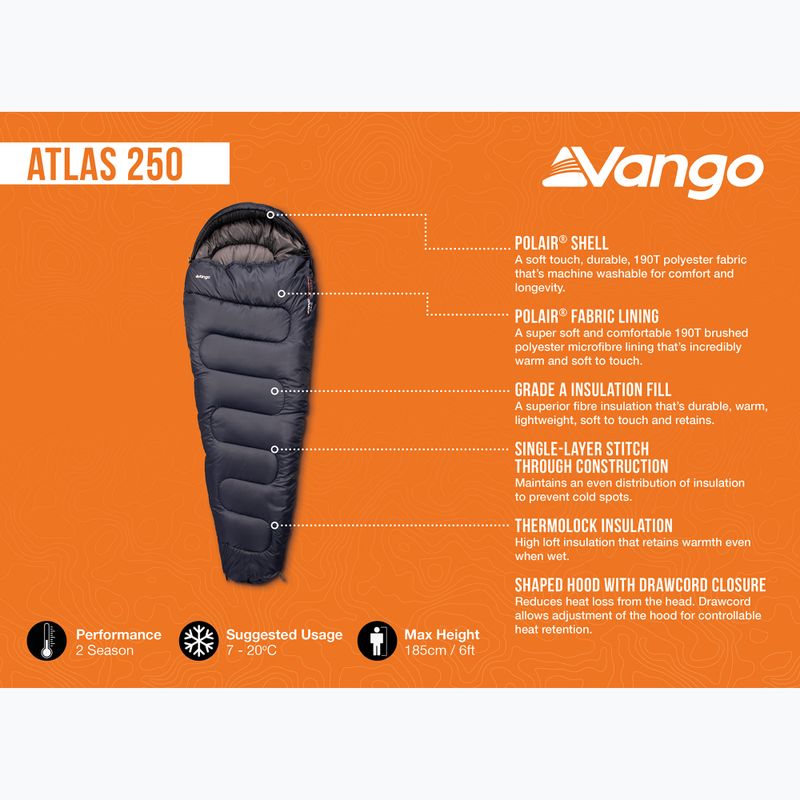 Спален чувал Vango Atlas 250 midnight navy 5
