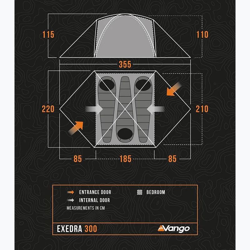 Палатка за трекинг 3-местна Vango Exedra 300 forest green 2