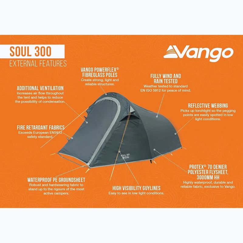 Палатка за трекинг 3-местна Vango Soul 300 peridot green 3