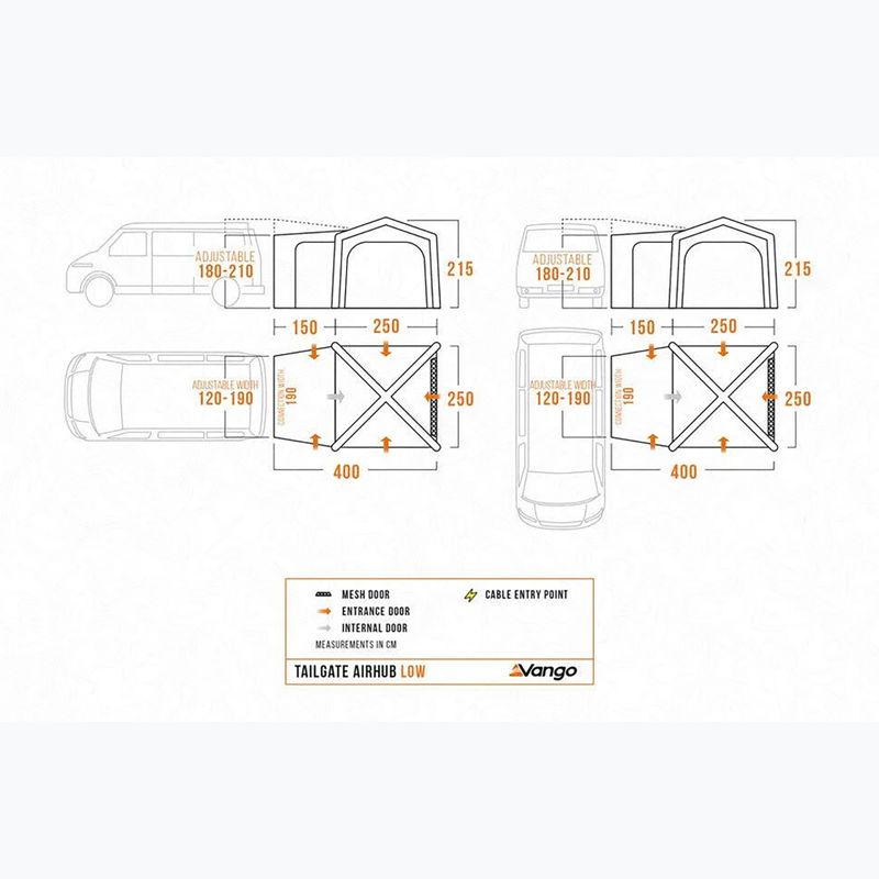 Навес към автомобил Vango AirHub II Low cloud grey 11