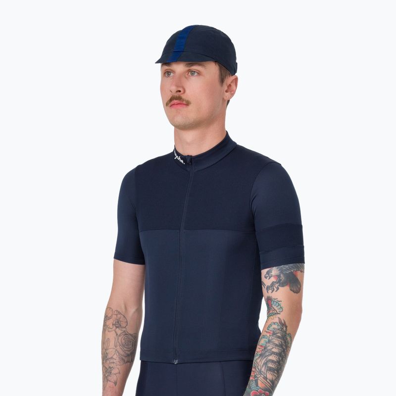 Мъжка тениска за колоездене Rapha Brevet Element Jersey dark navy/white 2