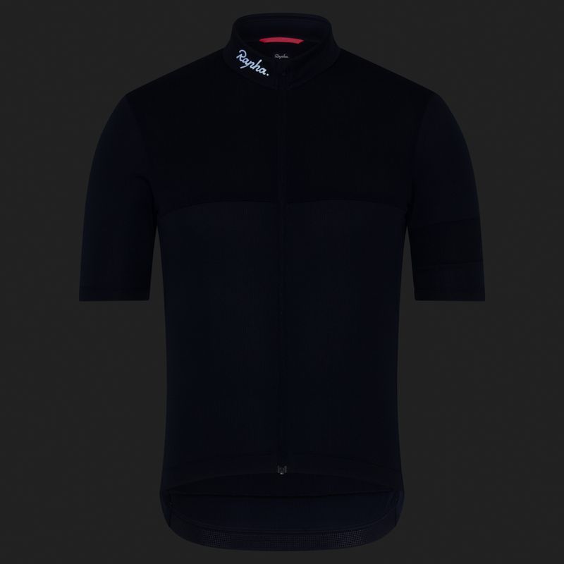 Мъжка тениска за колоездене Rapha Brevet Element Jersey dark navy/white 7