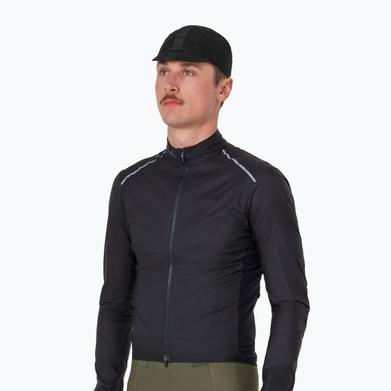 Мъжко яке за колоездене Rapha Brevet Element Wind Jacket black/grey 2