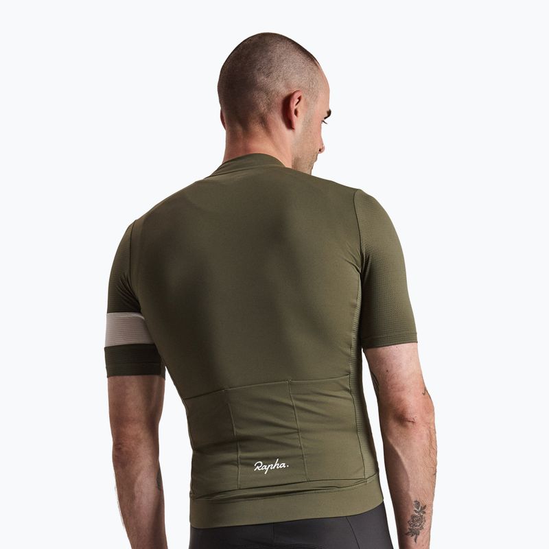 Мъжка тениска за колоездене Rapha Core Lightweight Jersey dark green/white 2