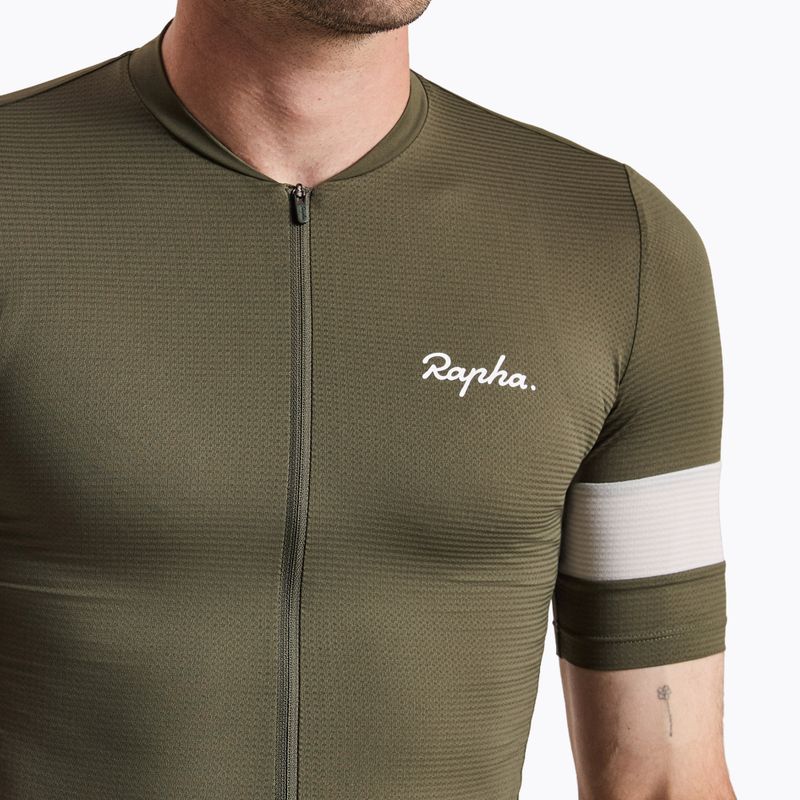 Мъжка тениска за колоездене Rapha Core Lightweight Jersey dark green/white 3