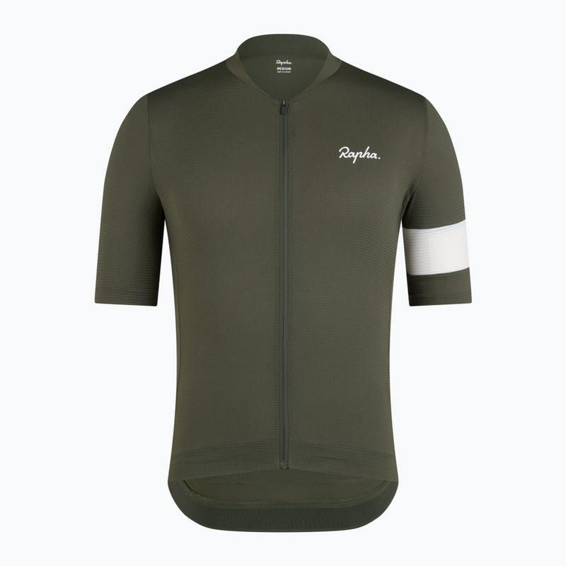 Мъжка тениска за колоездене Rapha Core Lightweight Jersey dark green/white 5