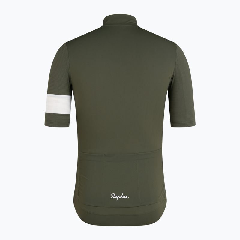 Мъжка тениска за колоездене Rapha Core Lightweight Jersey dark green/white 6