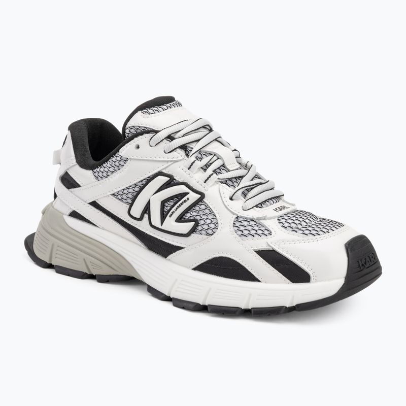 KARL LAGERFELD дамски обувки Orion Sidetrim черни от кожа/текстил с бял цвят