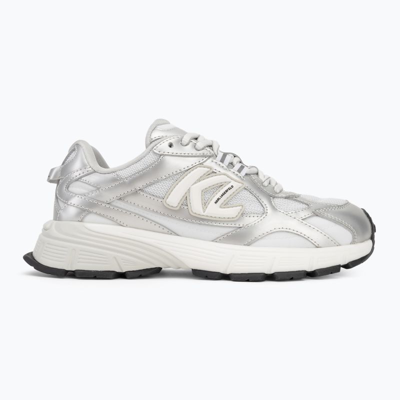 KARL LAGERFELD дамски обувки Orion Sidetrim бяла кожа/текстил със сребро 2