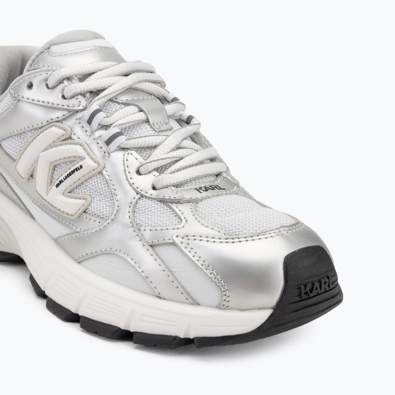 KARL LAGERFELD дамски обувки Orion Sidetrim бяла кожа/текстил със сребро 7