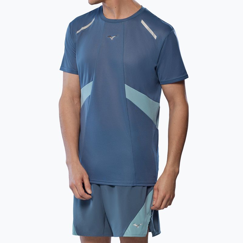 Мъжка тениска за бягане Mizuno DryAeroFlow Tee vintage индиго
