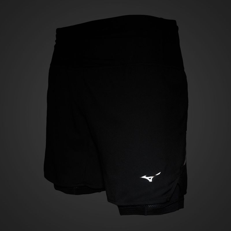 Мъжки къси панталони за бягане Mizuno Trail ER 2IN1, черни 6