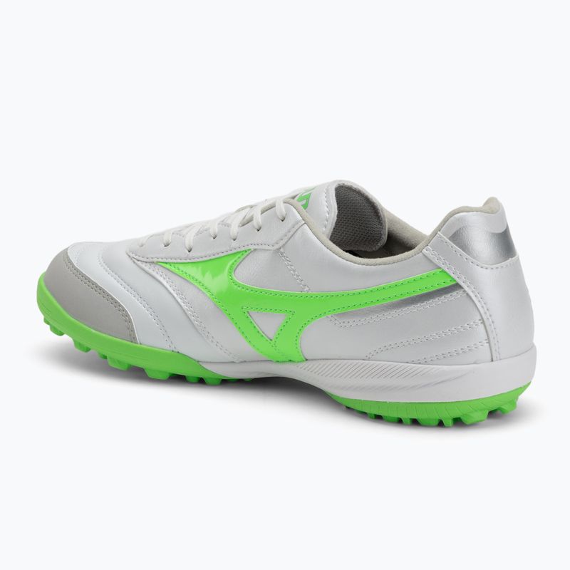Mizuno Morelia Sala Pro TF мъжки футболни обувки бяло/неоново зелено/галактическо сребристо 3