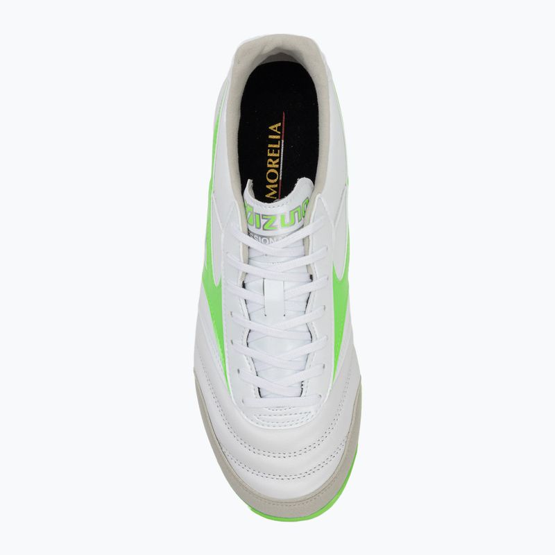 Мъжки футболни обувки Mizuno Morelia Sala Elite TF white/neon green/galaxy silver 5