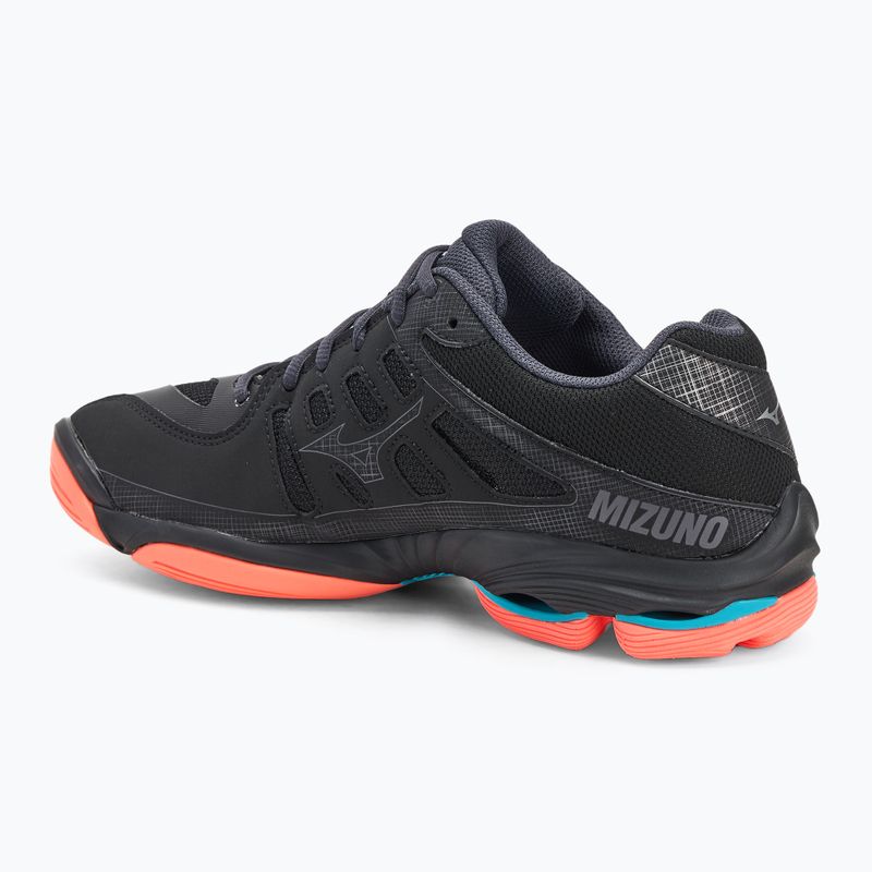 Обувки за волейбол Mizuno Wave Voltage 2 black/neon flame/peacock blue 3