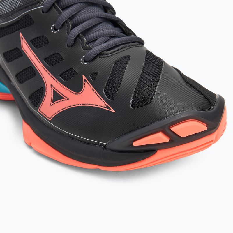 Обувки за волейбол Mizuno Wave Voltage 2 black/neon flame/peacock blue 7