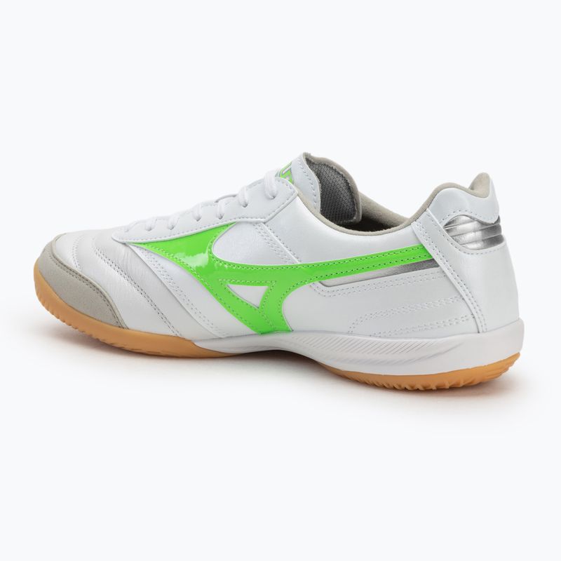 Mizuno Morelia Sala Elite IN мъжки футболни обувки бяло/неоново зелено/галактическо сребристо 3