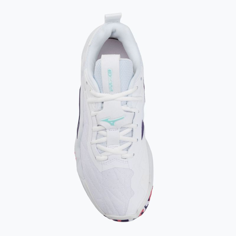 Обувки за хандбал Mizuno Wav Stealth Neo 2 white/violet indigo/camellia rose 5