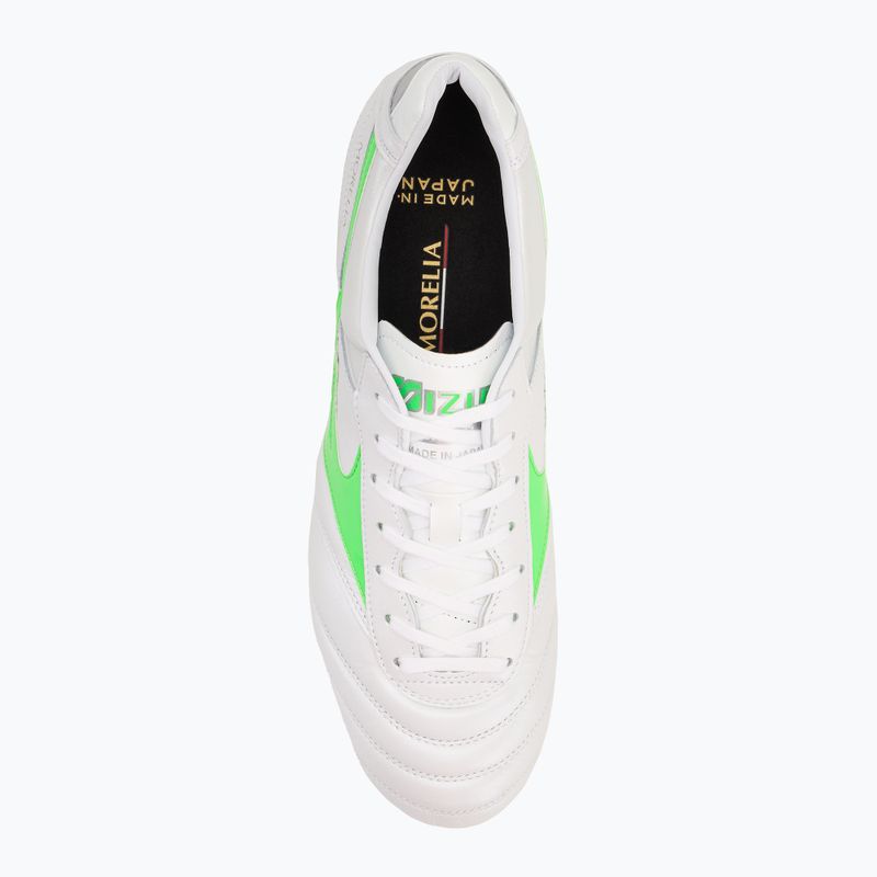 Мъжки футболни обувки Mizuno Morelia II Japan Md white/neon green/galaxy silver 5