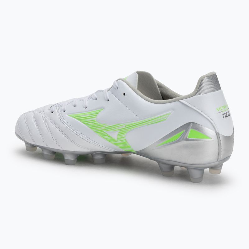Мъжки футболни обувки Mizuno Morelia Neo IV Pro Md white/neon green/cool gray 3c 3