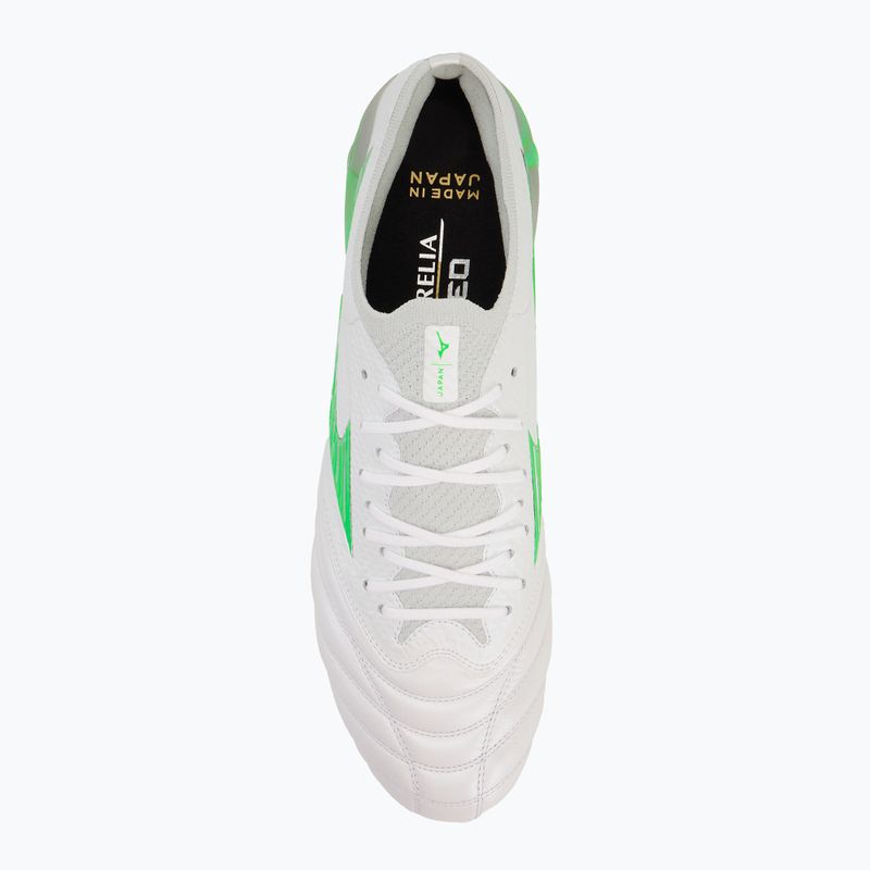 Мъжки футболни обувки Mizuno Morelia Neo IV β Japan Md white/neon green/cool grey 3c 5