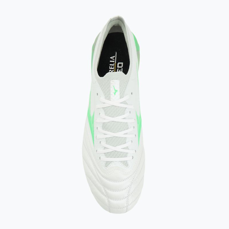 Мъжки футболни обувки Mizuno Morelia Neo IV Β Elite MD white/neon green/cool grey 3c 5