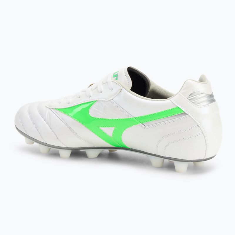 Мъжки футболни обувки Mizuno Morelia II Elite Md white/neon green/galaxy silver 3