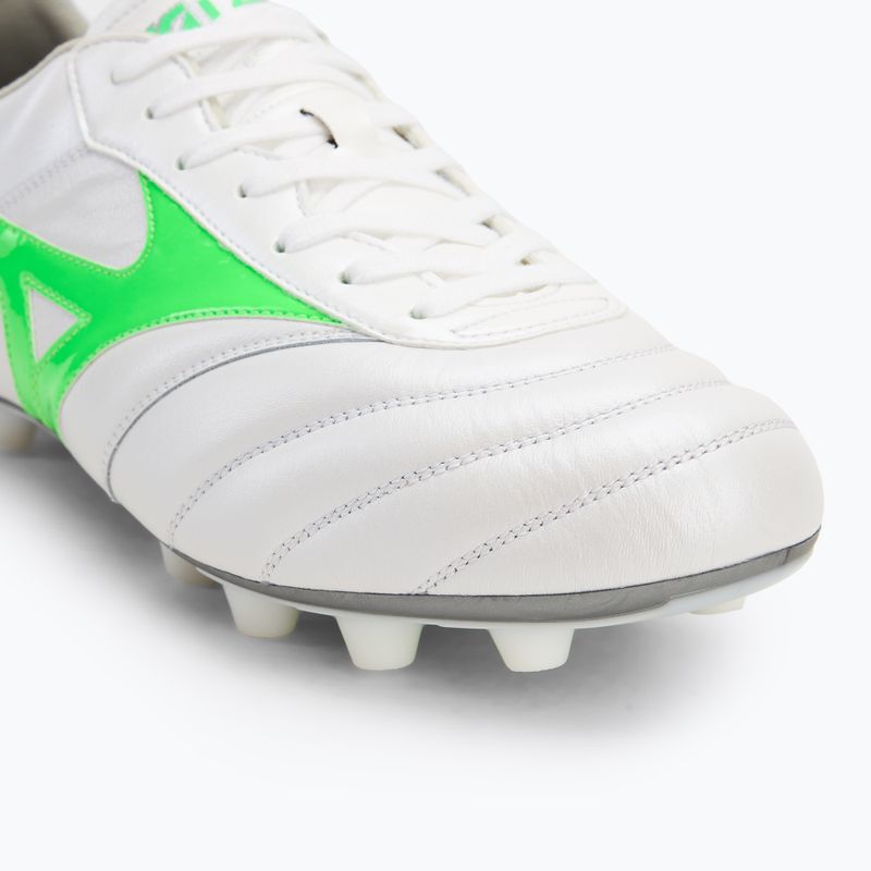 Мъжки футболни обувки Mizuno Morelia II Elite Md white/neon green/galaxy silver 7