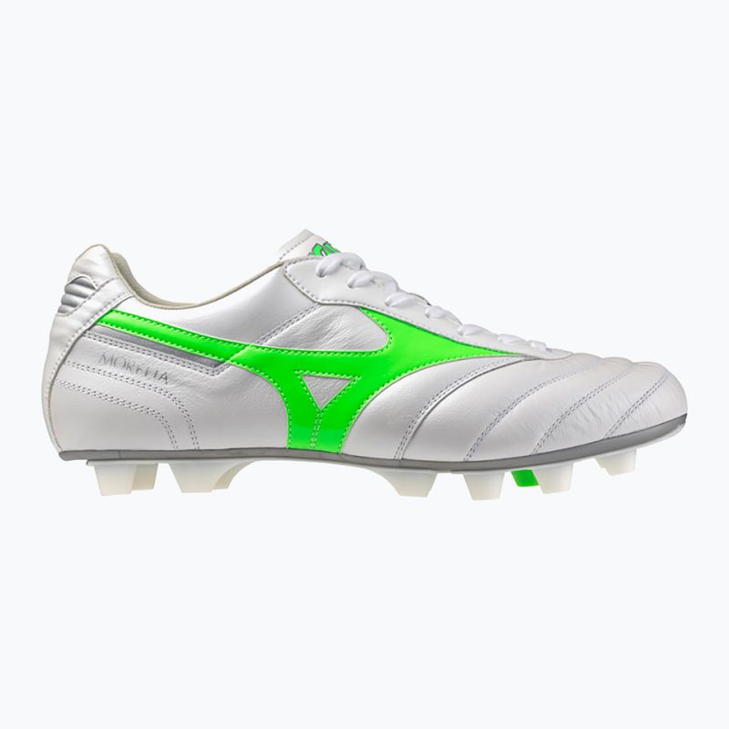 Мъжки футболни обувки Mizuno Morelia II Elite Md white/neon green/galaxy silver 8