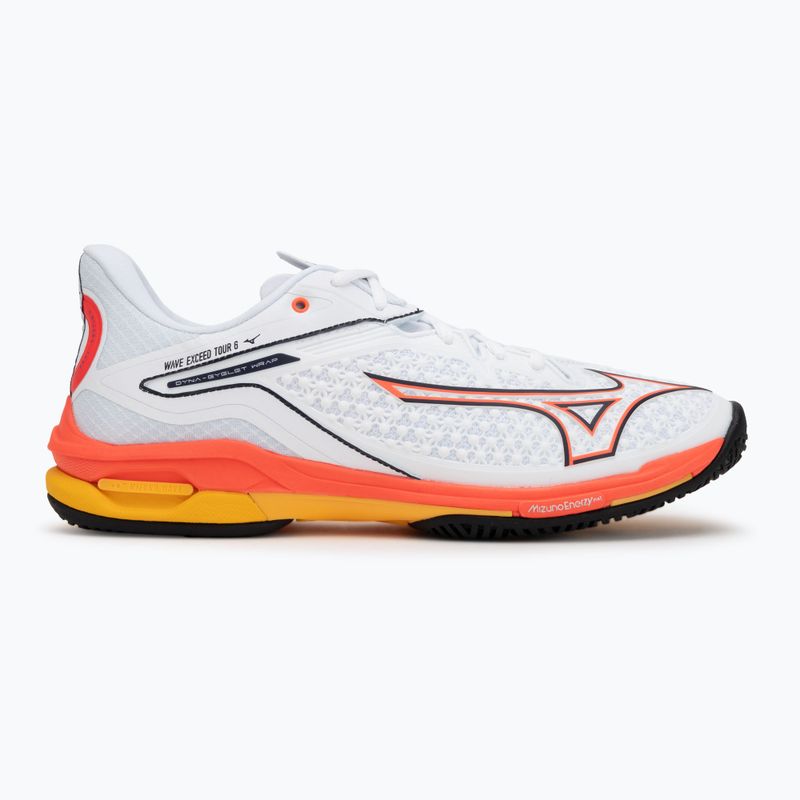 Мъжки обувки за тенис Mizuno Wave Exceed Tour 6 AC white/fiery coral 2/citrus 2