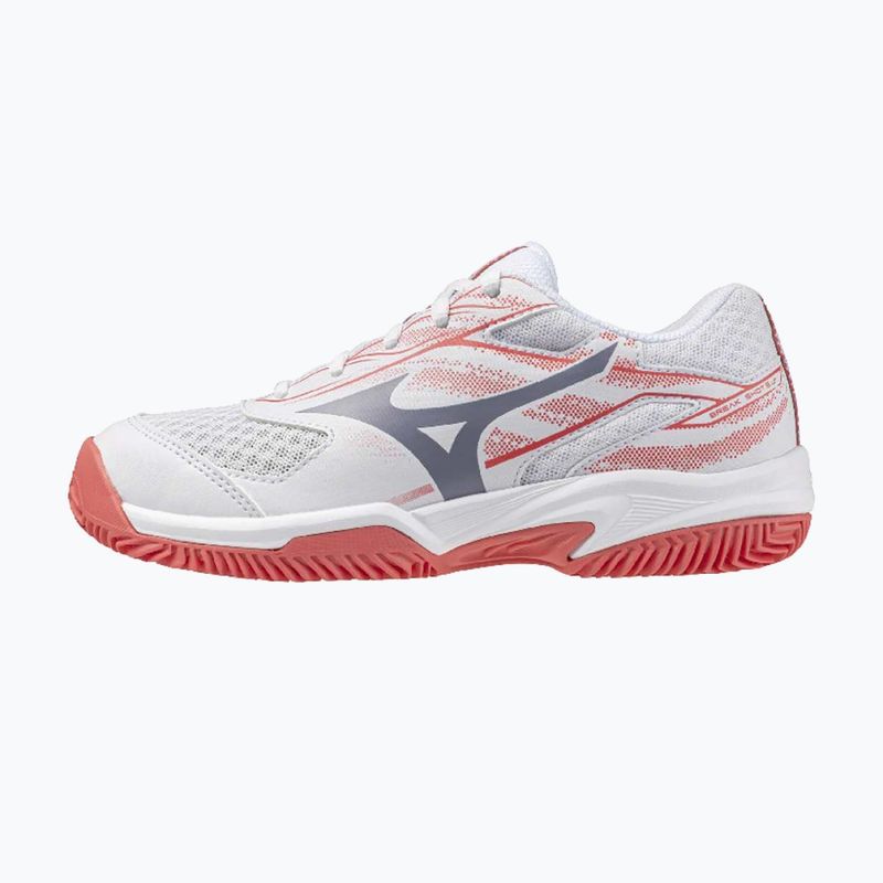 Детски обувки за тенис Mizuno Break Shot 5 Jr CC white/blue granite/calypso coral 8