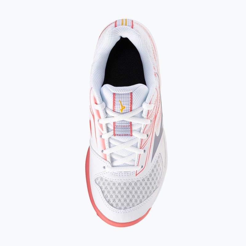 Детски обувки за тенис Mizuno Break Shot 5 Jr CC white/blue granite/calypso coral 11