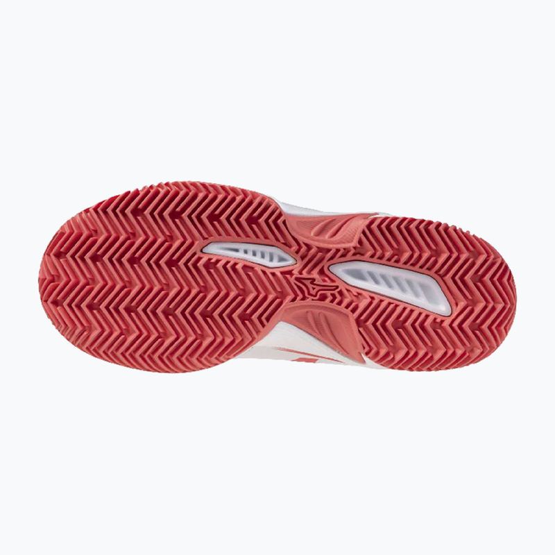 Детски обувки за тенис Mizuno Break Shot 5 Jr CC white/blue granite/calypso coral 12