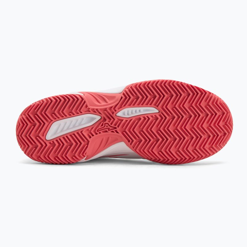 Детски обувки за тенис Mizuno Break Shot 5 Jr CC white/blue granite/calypso coral 4