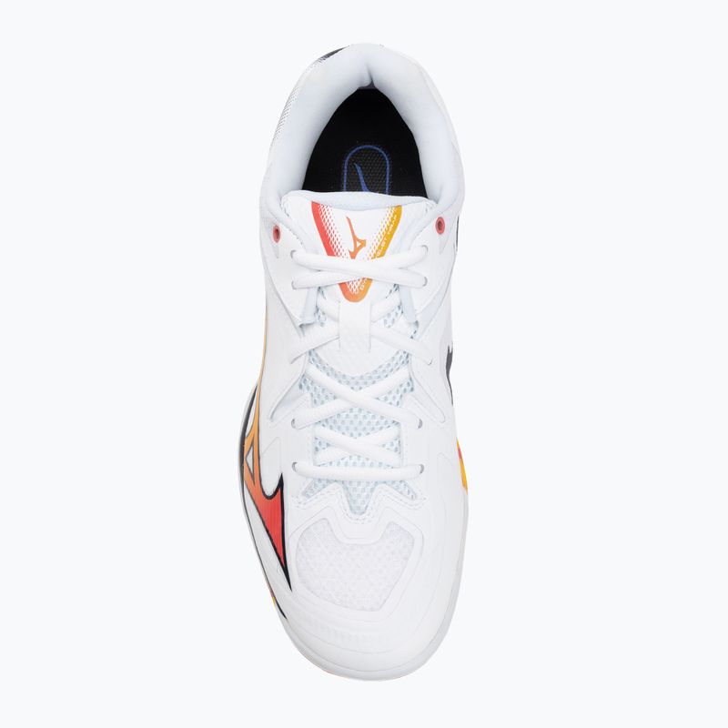 Обувки за бадминтон Mizuno Wave Claw 3 бели/цитрусови/калипсо коралови 5