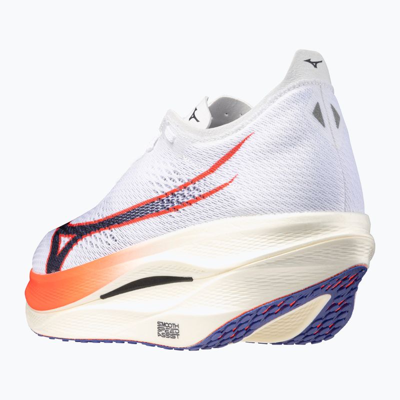 Mizuno Wave Rebellion Pro 3 обувки за бягане бяло/баритоново синьо/огнена кора 4