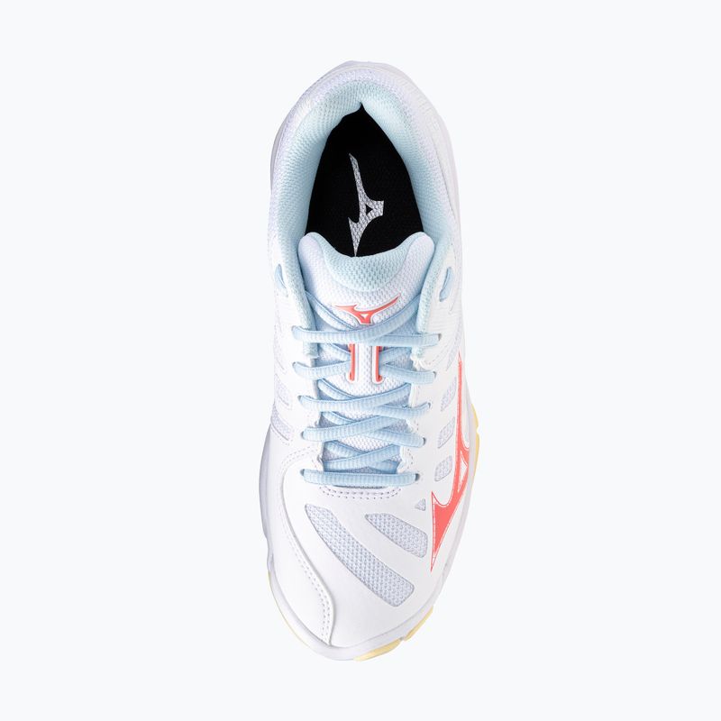 Дамски обувки за волейбол Mizuno Wave Voltage 2 white/calypso coral/pale banan 5