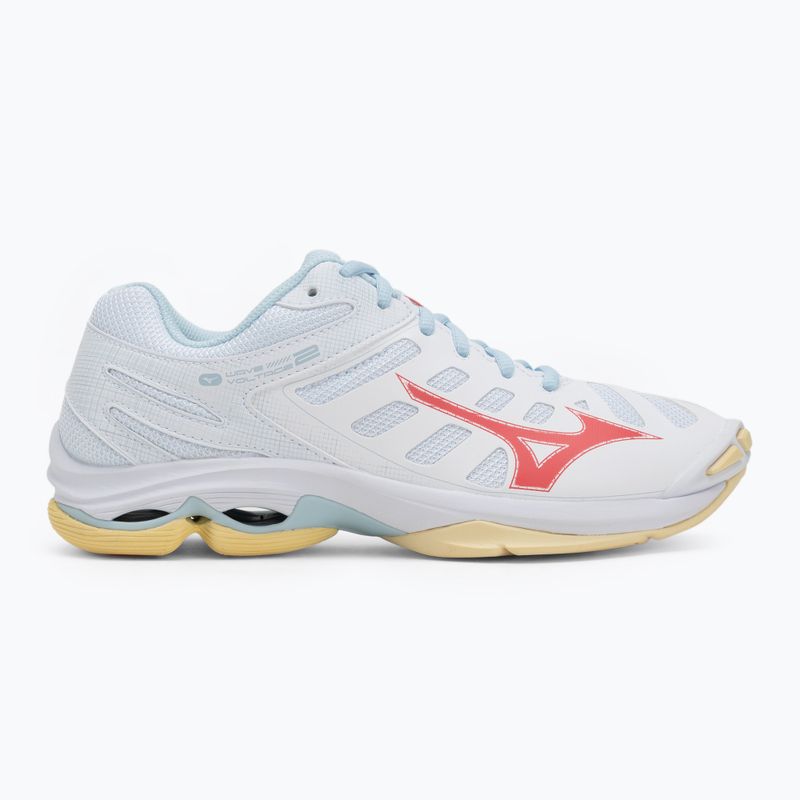 Дамски обувки за волейбол Mizuno Wave Voltage 2 white/calypso coral/pale banan 2