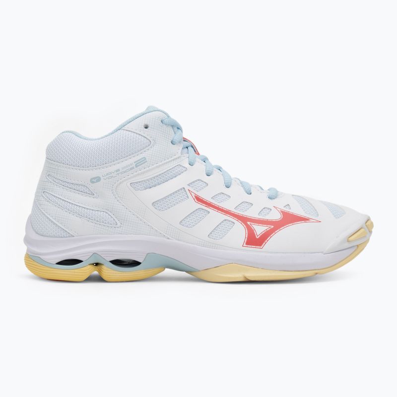 Дамски обувки за волейбол Mizuno Wave Voltage 2 Mid white/calypso coral/pale banan 2