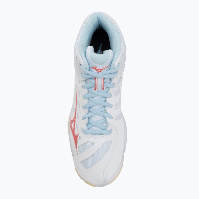 Дамски обувки за волейбол Mizuno Wave Voltage 2 Mid white/calypso coral/pale banan 5
