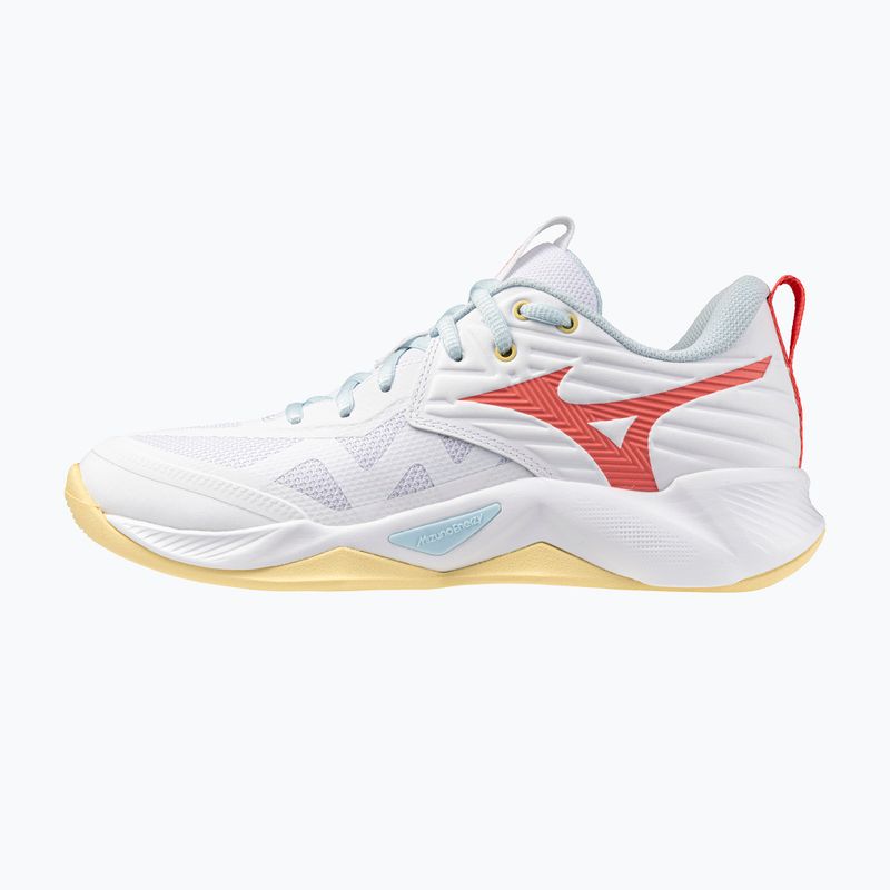 Дамски обувки за волейбол Mizuno Wave Momentum Pro white/calypso coral/pale banan 2