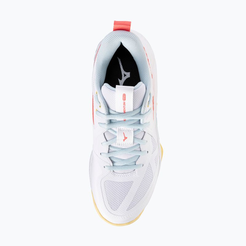 Дамски обувки за волейбол Mizuno Wave Momentum Pro white/calypso coral/pale banan 5