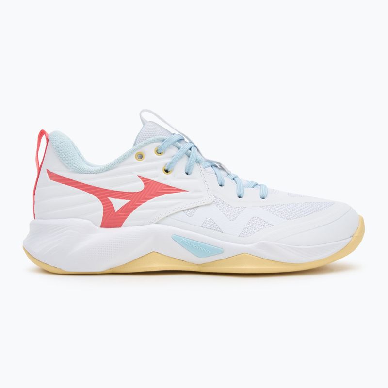 Дамски обувки за волейбол Mizuno Wave Momentum Pro white/calypso coral/pale banan 2