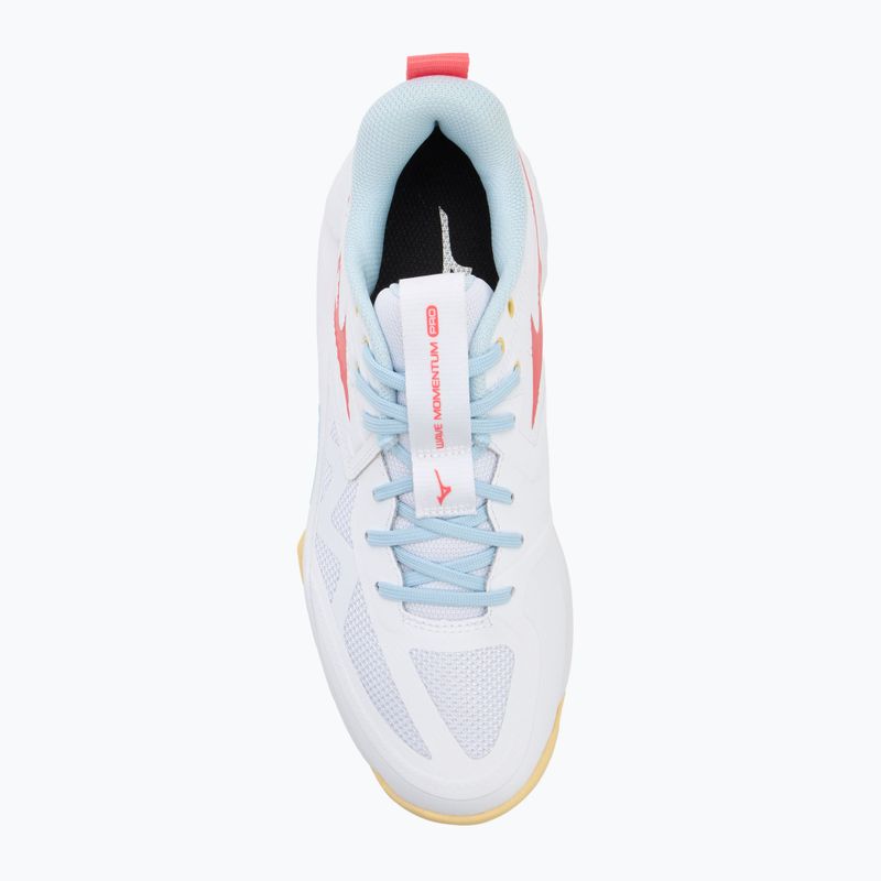 Дамски обувки за волейбол Mizuno Wave Momentum Pro white/calypso coral/pale banan 5