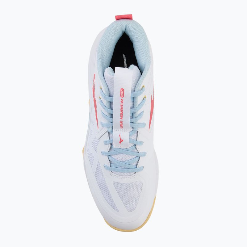 Дамски обувки за волейбол Mizuno Wave Momentum Pro Mid white/calypso coral/pale banan 5