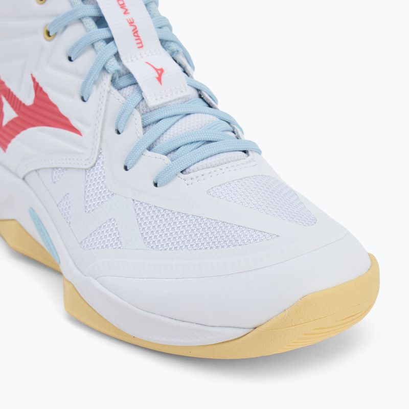 Дамски обувки за волейбол Mizuno Wave Momentum Pro Mid white/calypso coral/pale banan 7