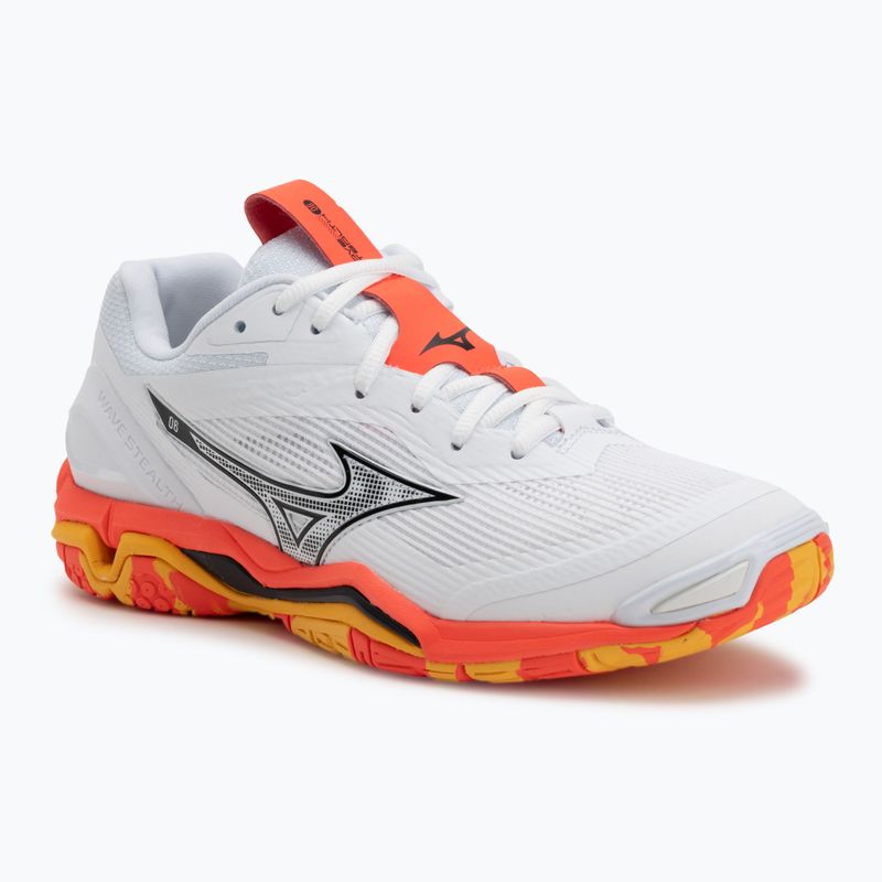 Обувки за хандбал Mizuno Wave Stealth 6 white/fiery coral 2/citrus