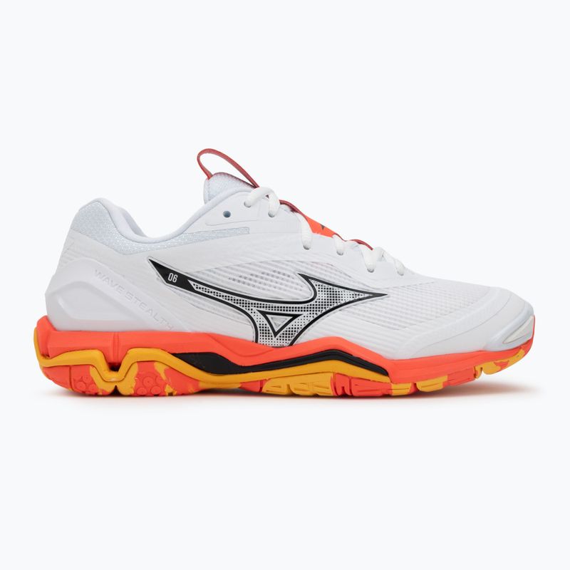 Обувки за хандбал Mizuno Wave Stealth 6 white/fiery coral 2/citrus 2